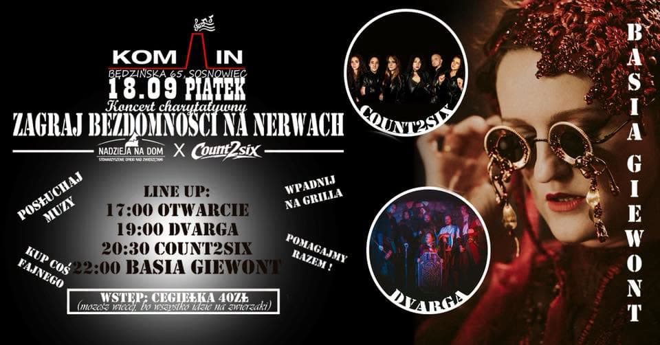 Koncert charytatywny ZAGRAJ BEZDOMNOŚCI NA NERWACH // Basia Giewont // Support: Dvarga i Count2six